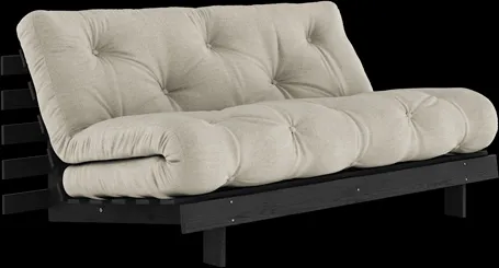 Karup Design Roots Bäddsoffa Roots med Madrass 160x200 Linne/Svartlackerad