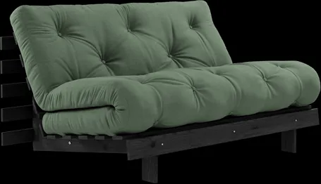 Karup Design Roots Bäddsoffa Roots med Madrass 140x200 Olivgrön/Svartlackerad